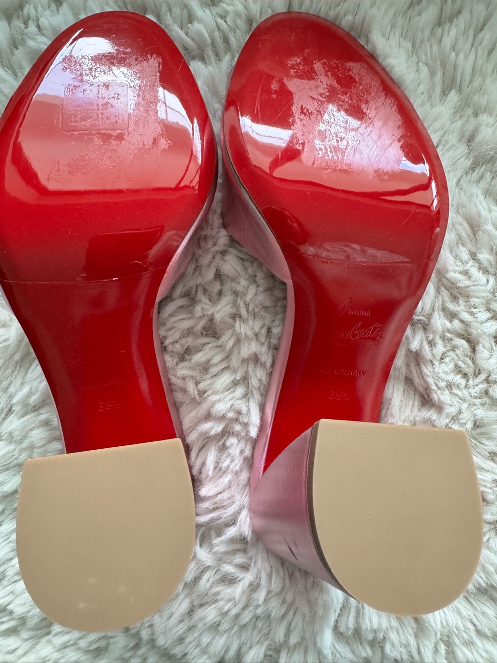 NWOT Christian Louboutin Jane Laminata slide  sandals - Picture 4 of 5